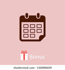 Calendar vector icon. Web design icon. Calendar on the wall. Flat calendar icon. Vector icon EPS 10