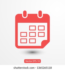 Calendar vector icon. Web design icon. Calendar on the wall. Flat calendar icon. Vector icon EPS 10