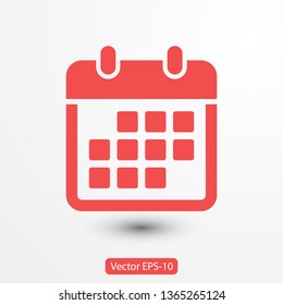 Calendar vector icon. Web design icon. Calendar on the wall. Flat calendar icon. Vector icon EPS 10