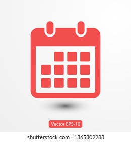 Calendar vector icon. Web design icon. Calendar on the wall. Flat calendar icon. Vector icon EPS 10