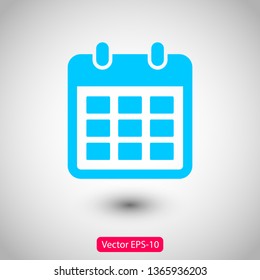 Calendar vector icon. Web design icon. Calendar on the wall. Flat calendar icon. Vector icon EPS 10