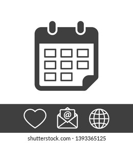 Calendar vector icon. Web design icon. Calendar on the wall. Flat calendar icon. Vector icon EPS 10