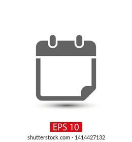 Calendar vector icon. Web design icon. Calendar on the wall. Flat calendar icon. Vector icon EPS 10