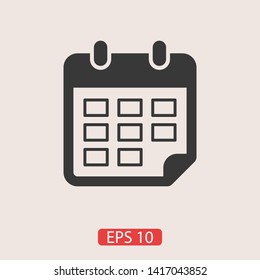 Calendar vector icon. Web design icon. Calendar on the wall. Flat calendar icon. Vector icon EPS 10
