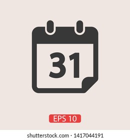 Calendar vector icon. Web design icon. Calendar on the wall. Flat calendar icon. Vector icon EPS 10