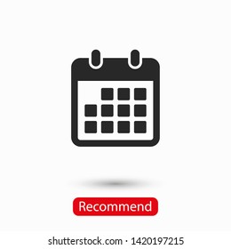 Calendar vector icon. Web design icon. Calendar on the wall. Flat calendar icon. Vector icon EPS 10