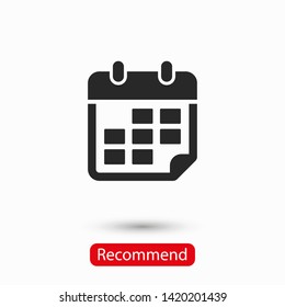 Calendar vector icon. Web design icon. Calendar on the wall. Flat calendar icon. Vector icon EPS 10