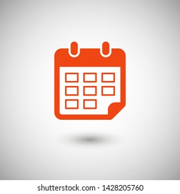 Calendar vector icon. Web design icon. Calendar on the wall. Flat calendar icon. Vector icon EPS 10