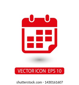 Calendar vector icon. Web design icon. Calendar on the wall. Flat calendar icon. Vector icon EPS 10