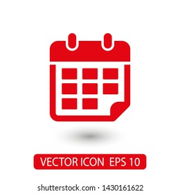 Calendar vector icon. Web design icon. Calendar on the wall. Flat calendar icon. Vector icon EPS 10