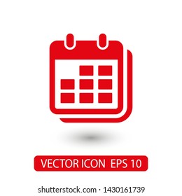 Calendar vector icon. Web design icon. Calendar on the wall. Flat calendar icon. Vector icon EPS 10