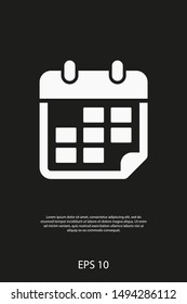 Calendar vector icon. Web design icon. Calendar on the wall. Flat calendar icon. Vector icon EPS 10