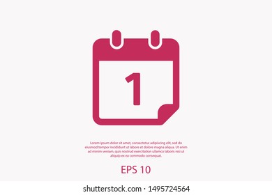 Calendar vector icon. Web design icon. Calendar on the wall. Flat calendar icon. Vector icon EPS 10