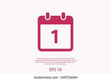 Calendar vector icon. Web design icon. Calendar on the wall. Flat calendar icon. Vector icon EPS 10