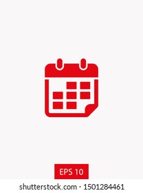 Calendar vector icon. Web design icon. Calendar on the wall. Flat calendar icon. Vector icon EPS 10