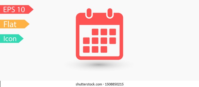 Calendar vector icon. Web design icon. Calendar on the wall. Flat calendar icon. Vector icon EPS 10
