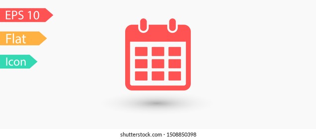 Calendar vector icon. Web design icon. Calendar on the wall. Flat calendar icon. Vector icon EPS 10