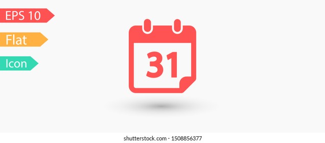 Calendar vector icon. Web design icon. Calendar on the wall. Flat calendar icon. Vector icon EPS 10