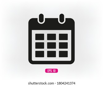 Kalender, Vektorsymbol. Webdesign-Symbol. Kalender an der Wand. Flaches Kalendersymbol. Vektorsymbol EPS10