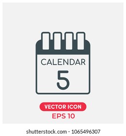 Calendar Vector Icon.Flat,Modern,Creative Calendar Vector Icon Illustration For Web And Mobile App.Ui/Ux