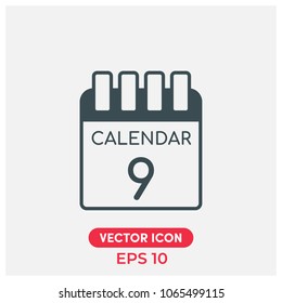Calendar Vector Icon.Flat,Modern,Creative Calendar Vector Icon Illustration For Web And Mobile App.Ui/Ux