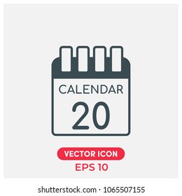 Calendar Vector Icon.Flat,Modern,Creative Calendar Vector Icon Illustration For Web And Mobile App.Ui/Ux