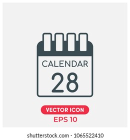 Calendar Vector Icon.Flat,Modern,Creative Calendar Vector Icon Illustration For Web And Mobile App.Ui/Ux