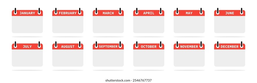 Calendar vector icons. Callendar icon. Calendar planner icon collection. Reminder, organizer, planner,agenda. Calendar notification icons.