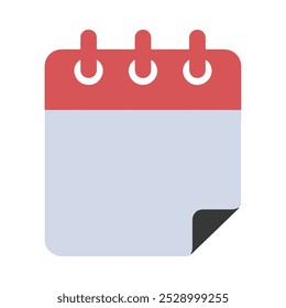 Calendar Vector Icons - Flat Style with Curled Corners