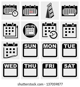 Calendar vector icons set.