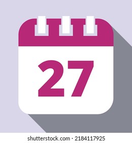 Calendar vector icons. Set of calendar flat icons marking day 27.