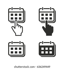 Calendar vector icons set. Illustration isolated for graphic and web design.