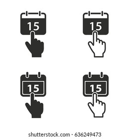 Calendar vector icons set. Illustration isolated for graphic and web design.