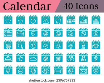 Kalender-Vektorsymbole Set, Set von Kalendersymbolen.