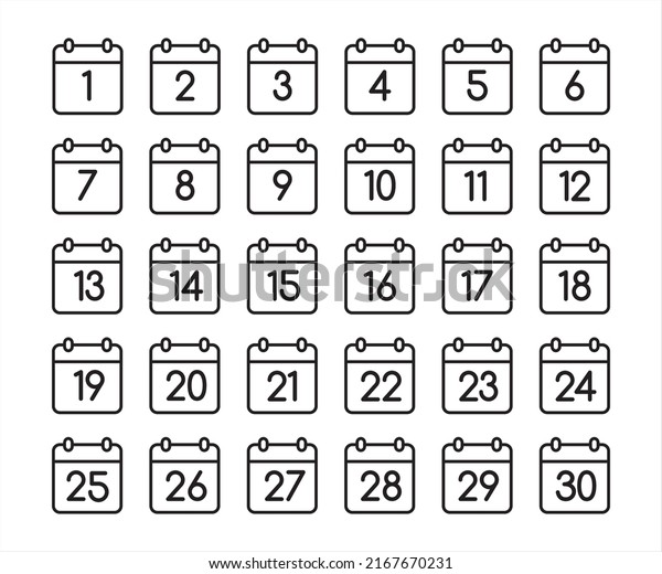 Calendar Vector Icons Set Calendar Symbols Stock Vector (Royalty Free ...