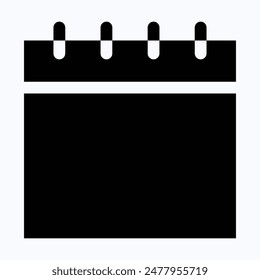Calendar Vector Icons. Calendar Symbol, Isolated Silhouette Vector Icon.