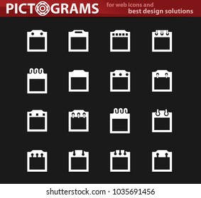 calendar vector icons for user interface design
