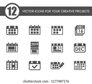 calendar vector icons for your creative ideas