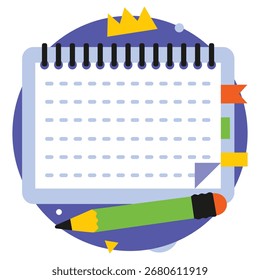 Ilustración vectorial del calendario. Diseño minimalista plano. Ilustración editable para el Web, móvil, impresión