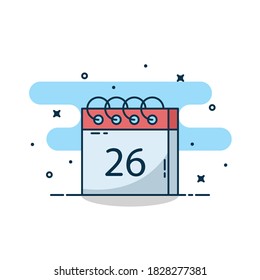 Calendar vector illustration. Calendar with flat style. Suitable for web landing page, icon and more.
