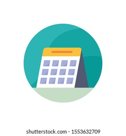  Calendar Vector Illustration. Hotel and Services flat icon style.