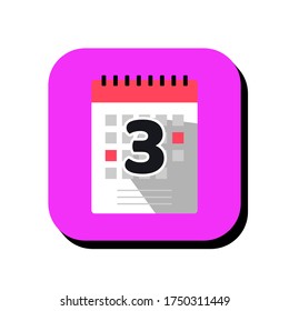 calendar vector illustration icon. calendar icon in two-dimensional shape. The concept of schedule date and business event by using a calendar modern icon. calendar flat icon.