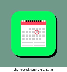 calendar vector illustration icon. calendar icon in two-dimensional shape. The concept of schedule date and business event by using a calendar modern icon. calendar flat icon.
