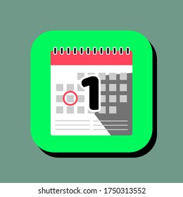 calendar vector illustration icon. calendar icon in two-dimensional shape. The concept of reminder and time by using a calendar modern icon. calendar flat icon.