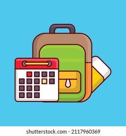 calendar Vector illustration isolated on a transparent background. vector line flat icons for concept or web graphics.