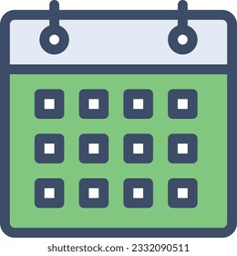 ilustración vectorial de calendario aislada en iconos vectoriales de color de fondo transparente para conceptos o gráficos web.