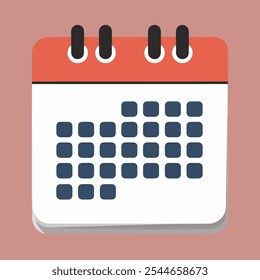 Calendar vector illustration with no date and calendar illustration icon type illustration of monthly and yearly table calendar with iconic date and date box. orange desk calendar gray wall calendars