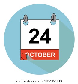 ilustración vectorial de calendario. 24 de octubre. Día de las Naciones Unidas y Día Mundial de la polio. iconos, pegatinas, elementos