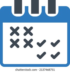 ilustración del vector de calendario en un fondo transparente. Símbolos de calidad premium. Icono vector glifos para concepto y diseño gráfico.