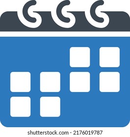 ilustración del vector de calendario en un fondo transparente. Símbolos de calidad superior. Iconos vectoriales de glifos para diseño de conceptos y gráficos. 
